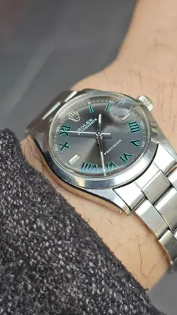 VINTAGE Rolex Oysterdate 6466 CUSTOM Wimbledon Dial 30mm Boy's Manual Watch 1970