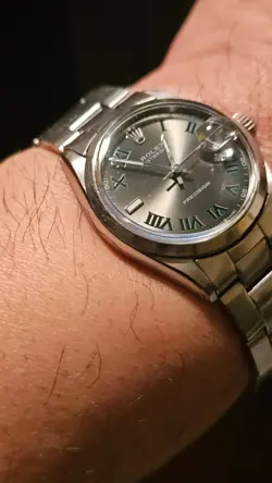 VINTAGE Rolex Oysterdate 6466 CUSTOM Wimbledon Dial 30mm Boy's Manual Watch 1970