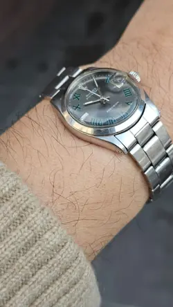 VINTAGE Rolex Oysterdate 6466 CUSTOM Wimbledon Dial 30mm Boy's Manual Watch 1970