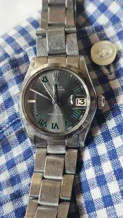 VINTAGE Rolex Oysterdate 6466 CUSTOM Wimbledon Dial 30mm Boy's Manual Watch 1970