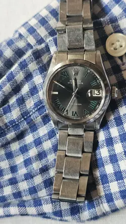 VINTAGE Rolex Oysterdate 6466 CUSTOM Wimbledon Dial 30mm Boy's Manual Watch 1970