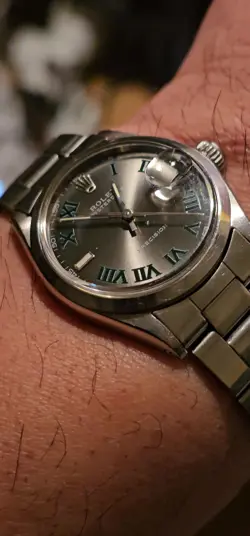 VINTAGE Rolex Oysterdate 6466 CUSTOM Wimbledon Dial 30mm Boy's Manual Watch 1970