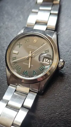 VINTAGE Rolex Oysterdate 6466 CUSTOM Wimbledon Dial 30mm Boy's Manual Watch 1970