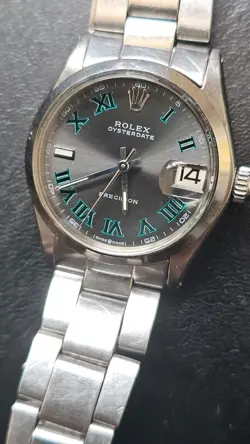 VINTAGE Rolex Oysterdate 6466 CUSTOM Wimbledon Dial 30mm Boy's Manual Watch 1970