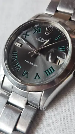 VINTAGE Rolex Oysterdate 6466 CUSTOM Wimbledon Dial 30mm Boy's Manual Watch 1970