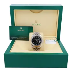 B&P ROLEX DATEJUST 126334 41MM BLACK LUMINOUS DIAL FLUTED BEZEL OYSTER BAND