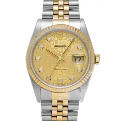 ROLEX 16233G DATEJUST CHAMPAGNE COMPUTER/DIAMOND MENS WRISTWATCH