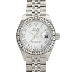 USED ROLEX DATEJUST 279384RBR WHITE LADIES WATCH #3127