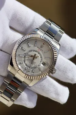 ROLEX SKY-DWELLER 326934 WHITE DIAL OYSTER COMPLETE SET MINT CONDITION
