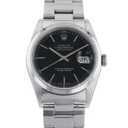 ROLEX DATEJUST 36MM STAINLESS STEEL BLACK DIAL 16200
