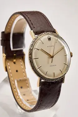 ROLEX PRECISION SWISS BOX & PAPERS 9K SOLID GOLD ‘1972’ GENTS VINTAGE WATCH 34MM