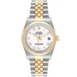 ROLEX DATEJUST 31MM WHITE DIAL STEEL 18K YELLOW GOLD LADIES JUBILEE WATCH 68273