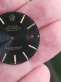 Rolex 100% original quick set black 16233,16014 tapestry/tuxedo dial. Real Mint!