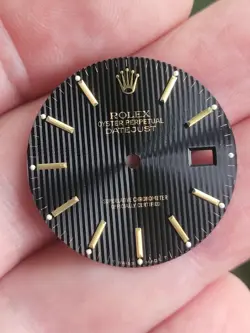 Rolex 100% original quick set black 16233,16014 tapestry/tuxedo dial. Real Mint!