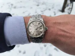 Vintage 1971 Rolex Datejust 1601 No Lume Steel Silver Sunburst Dial Unpolised?