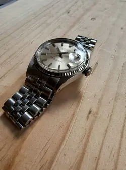 Vintage 1971 Rolex Datejust 1601 No Lume Steel Silver Sunburst Dial Unpolised?