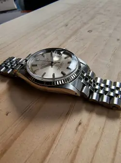 Vintage 1971 Rolex Datejust 1601 No Lume Steel Silver Sunburst Dial Unpolised?