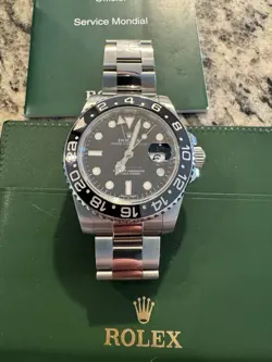 ROLEX GMT MASTER II 116710LN BLACK DIAL STEEL CERAMIC 40MM WATCH WITH BOX