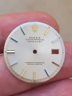 ROLEX 100% GENUINE SILVER HYPHENATED 36 MM NON Q SET ALL STEEL 1601 DIAL