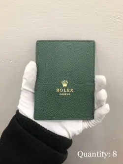 ROLEX ♛ GENUINE GREEN LEATHER DOCUMENT HOLDER