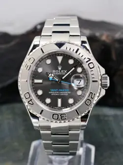 ROLEX YACHT-MASTER 116622 DARK RHODIUM DIAL STAINLESS STEEL WATCH  BOX & PAPERS