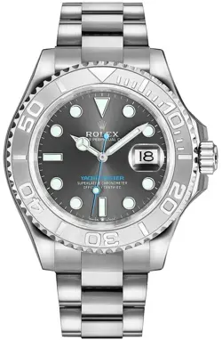 ROLEX YACHT-MASTER 40 PLATINUM BEZEL RHODIUM DIAL MENS DRESS WATCH 126622-0001
