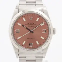 ROLEX AIR-KING 14000 SS AT PINK-FACE 3 EXTRA LINKS