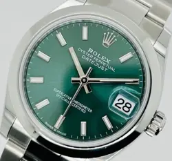 ROLEX 278240 DATEJUST 31 MM OYSTER MINT GREEN INDEX DIAL STAINLESS STEEL 278240
