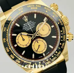 ROLEX COSMOGRAPH DAYTONA 40MM 18K YELLOW GOLD BLACK DIAL OYSTERFLEX 126518LN