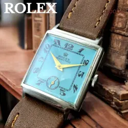 ROLEX MARCONI ANTIQUE VINTAGE BLUE DIAL HAND WINDING WRISTWATCH