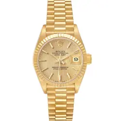 ROLEX PRESIDENT DATEJUST YELLOW GOLD TAPESTRY DIAL LADIES WATCH 69178