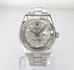 Vintage 1968 ROLEX Datejust 1600 36mm Riveted Oyster Silver Mens Swiss Watch