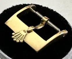 Vintage ROLEX 18k Yellow Solid Gold 14mm Logo Buckle, ROLEXSA 750 SWISS