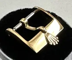 Vintage ROLEX 18k Yellow Solid Gold 14mm Logo Buckle, ROLEXSA 750 SWISS