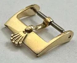 Vintage ROLEX 18k Yellow Solid Gold 14mm Logo Buckle, ROLEXSA 750 SWISS