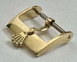 Vintage ROLEX 18k Yellow Solid Gold 14mm Logo Buckle, ROLEXSA 750 SWISS