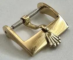 Vintage ROLEX 18k Yellow Solid Gold 14mm Logo Buckle, ROLEXSA 750 SWISS