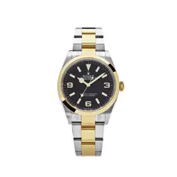 ROLEX EXPLORER 124273 YELLOW GOLD STAINLESS STEEL BLACK DIAL