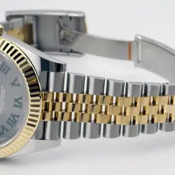 ROLEX DATEJUST 126333 WIMBLEDON YELLOW GOLD STAINLESS STEEL SLATE DIAL JUBILEE