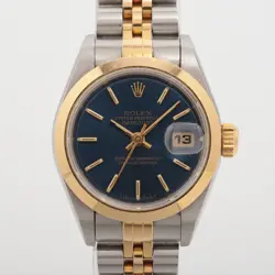 ROLEX DATEJUST 69163 SS×YG AT BLUE-FACE 2 EXTRA LINKS