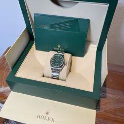 ROLEX OYSTER PERPETUAL GREEN 277200 OYSTER BRACELET WITH SILVER BEZEL 2022
