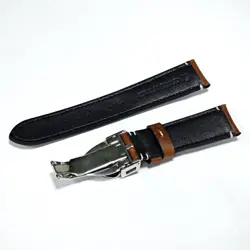 For Rolex Tudor Black Bay Seiko 20mm Brown Leather WatchBand Strap Silver Clasp