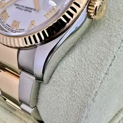Rolex Datejust 36 BOX PAPERS Two Tone 18K Yellow Gold White Dial Roman Oyster
