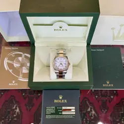 Rolex Datejust 36 BOX PAPERS Two Tone 18K Yellow Gold White Dial Roman Oyster
