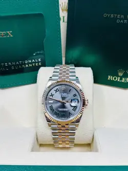 ROLEX DATEJUST 36MM WIMBLEDON TWO-TONE ROSE GOLD JUBILEE BRACELET 126231 