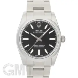 ROLEX OYSTER PERPETUAL 34 124200 BLACK WARRANTY 2021 BOX/PAPER