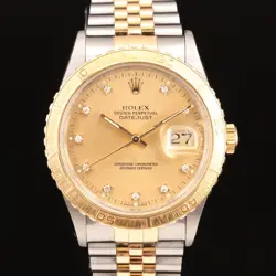 Rolex Datejust Turn-O-Graph SS & 18K Yellow Gold 36mm 16259 Factory Diamond Dial