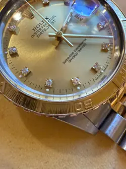 Rolex Datejust Turn-O-Graph SS & 18K Yellow Gold 36mm 16259 Factory Diamond Dial