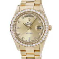 ROLEX DAY-DATE 2 218348A RANDOM K18YG DIAMONDS AUTOMATIC MEN #HD005