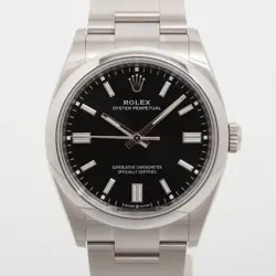 ROLEX OYSTER PERPETUAL 126000 SS AT BLACK DIAL 2 EXTRA LINKS